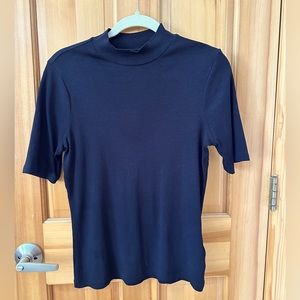 Madewell short sleeve ribbed mockneck